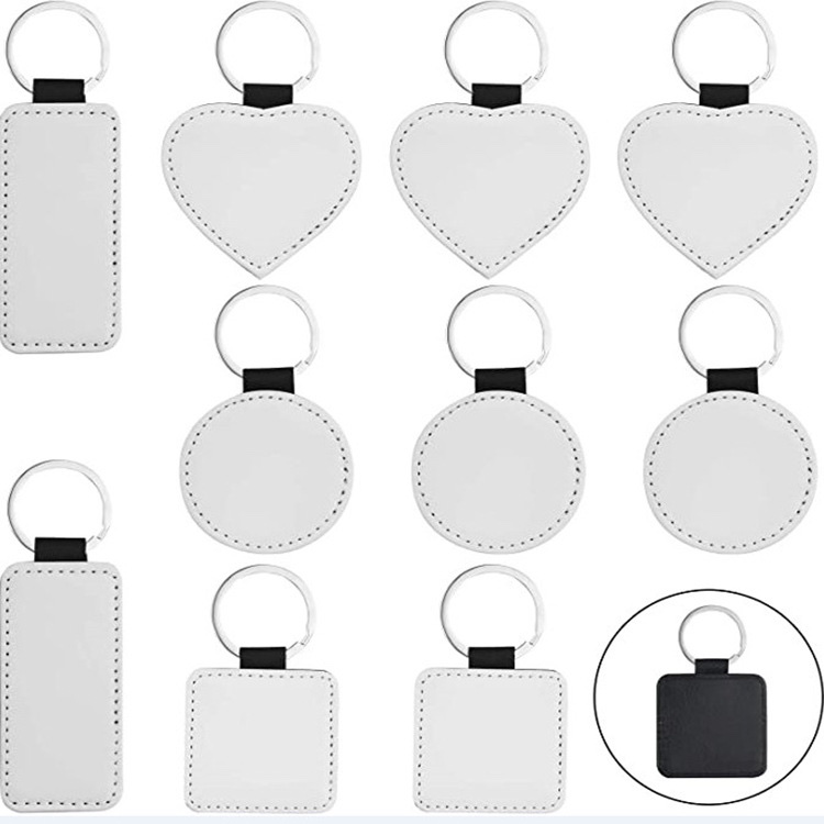 Thermal Sublimation Pu Leather Thermal Transfer Advertising Bag Edge Key Chain Jewelry Diy Source Manufacturers Blank Promotional Activities details Picture