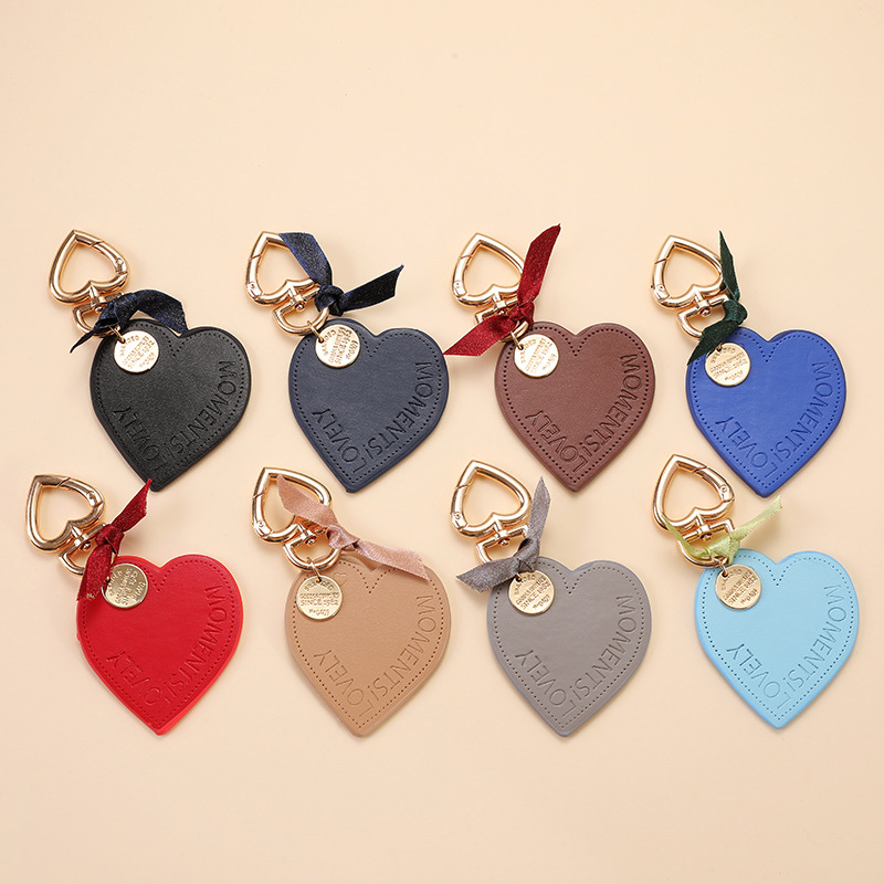 Ins Style Love Leather Keychain Heart Car Keychain Chain Male And Female Couples Backpack Pendant Hanging Accessories Item Picture