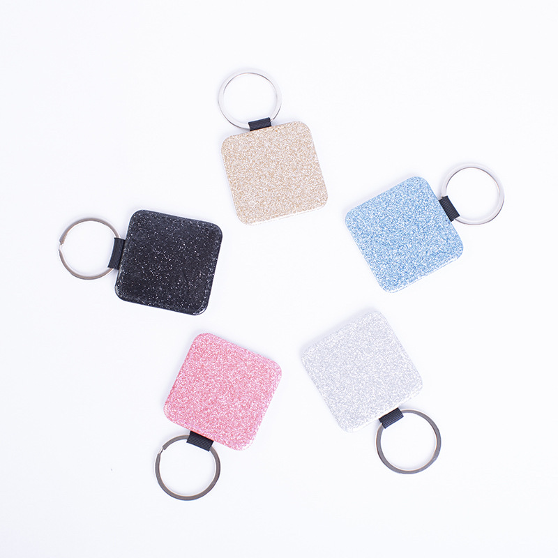 Thermal Sublimation Pu Leather Thermal Transfer Advertising Bag Edge Key Chain Jewelry Diy Source Manufacturers Blank Promotional Activities Item Picture
