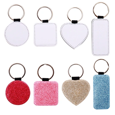 Thermal Sublimation Pu Leather Thermal Transfer Advertising Bag Edge Key Chain Jewelry Diy Source Manufacturers Blank Promotional Activities