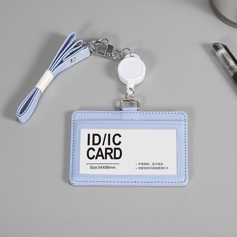 Factory Direct Mesh Strap Easy To Pull Telescopic Lanyard Work Card Sleeve Name Card Frosted Surface Easy To Pull Buckle Specification drawing