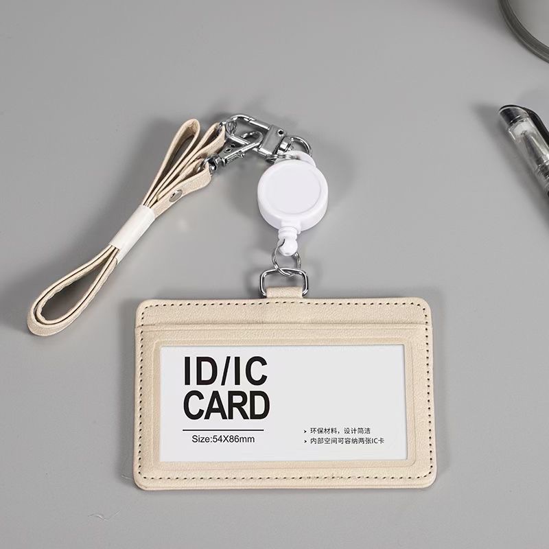 Factory Direct Mesh Strap Easy To Pull Telescopic Lanyard Work Card Sleeve Name Card Frosted Surface Easy To Pull Buckle details Picture