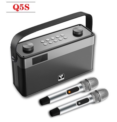 Voice actor Q5S stereo portable outdoor k song square dance Erhu Bluetooth wireless microphone electric blow tube portable speaker Specification drawing