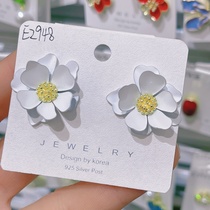 European and American brands scrub paint flower earrings sweet natural temperament accessories fashion ethnic style all matching earrings
