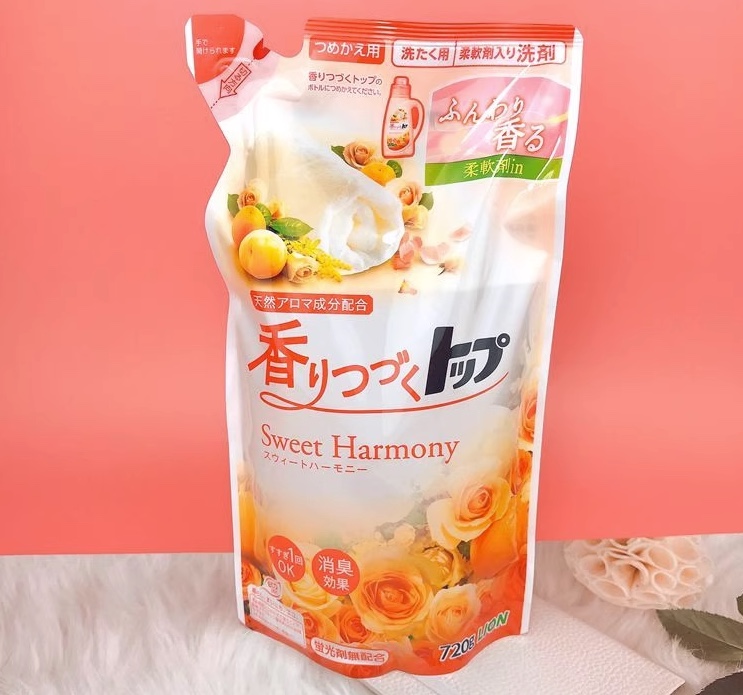 Japanese Lion Lion Top Long Lasting Fragrance Soft Laundry Detergent 720G(Flower Fruit) Replacement Refill