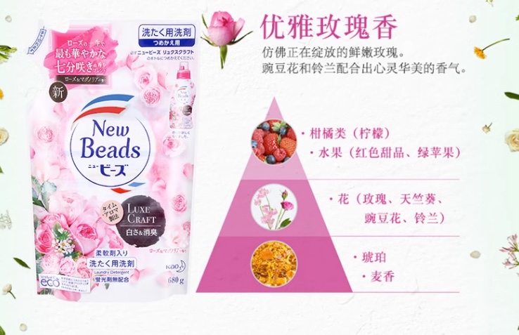 Kao Laundry Liquid Convallaria Refill Pack 680Ml Bag Laundry Flexibility 2-In-1 New Japan Item Picture