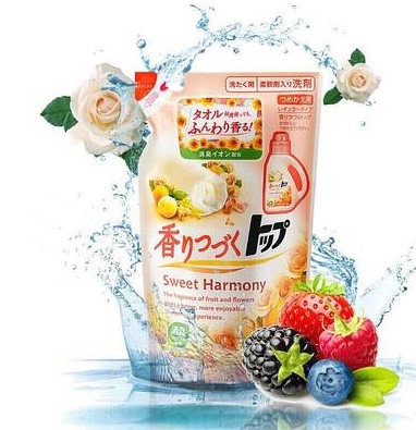 Japanese Lion Lion Top Long Lasting Fragrance Soft Laundry Detergent 720G(Flower Fruit) Replacement Refill Specification drawing