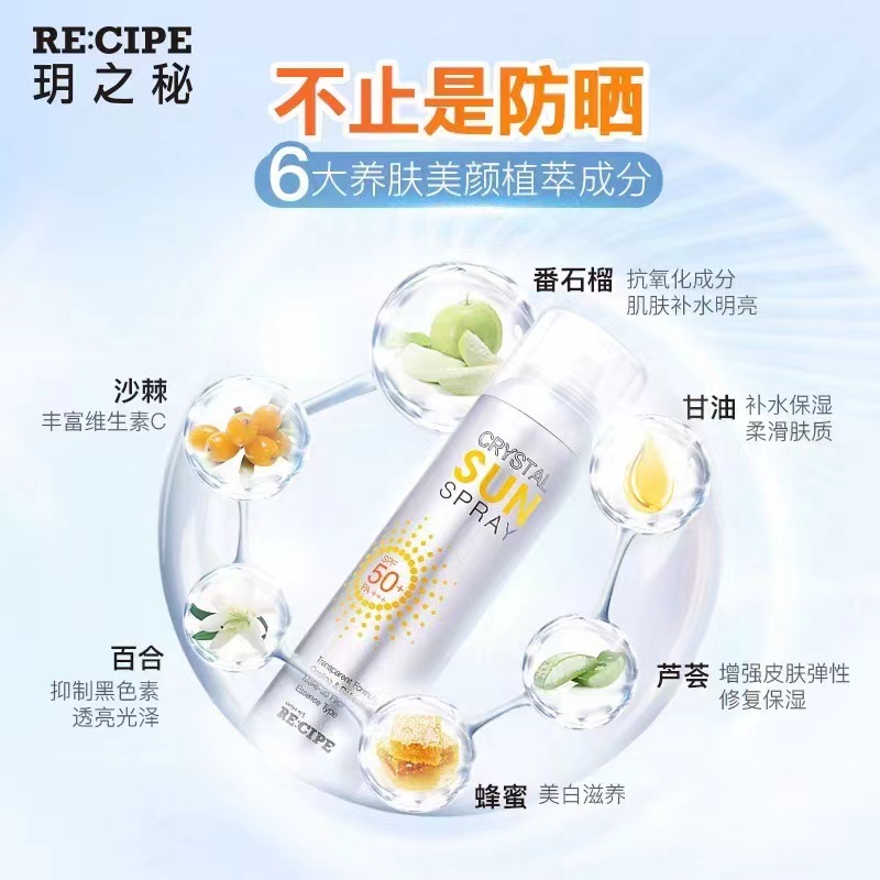 South Korea Yue Secret Crystal Sunscreen Spray Refreshing Non-Greasy Body Uv Protection Isolation 1180Ml Authentic Application Scenario