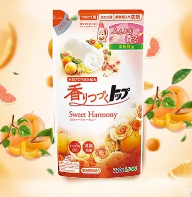 Japanese Lion Lion Top Long Lasting Fragrance Soft Laundry Detergent 720G(Flower Fruit) Replacement Refill Application Scenario