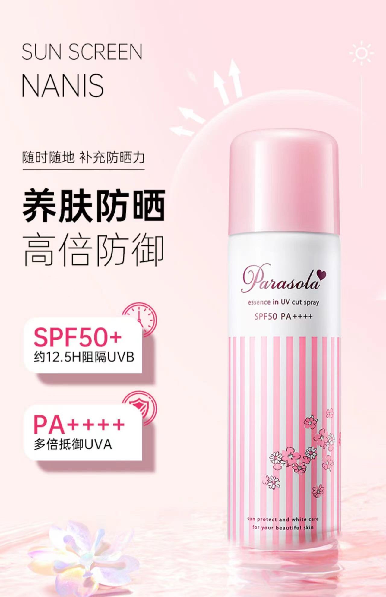 Nalise Sunscreen Spray Uv Protection All-Purpose Women's Sunscreen 110G details Picture