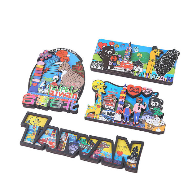 Color Printing Wood Crafts Wholesale Creative Continuously Empty Retro Refrigerator Sticker Travel With Hand Gift Refrigerator Message Magnet Item Picture