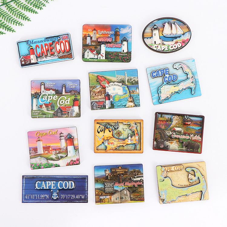 Creative cartoon message fridge magnets, personalized wooden fridge magnets for urban tourism, 3D stereoscopic scenic area tourism commemorative magnets Item Picture