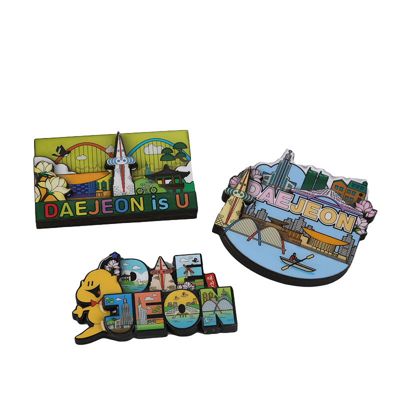Creative Cartoon Message Refrigerator Sticker Personality Wood Refrigerator Magnetic Sticker 3D Three-Dimensional Scenic Spot Tourism Memorial Magnet Item Picture