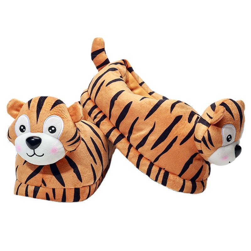 New Cartoon Tiger Toy Cartoon Cotton Slippers Warm Floor Mop Cute Warm Cotton Shoes Floor Mop Application Scenario
