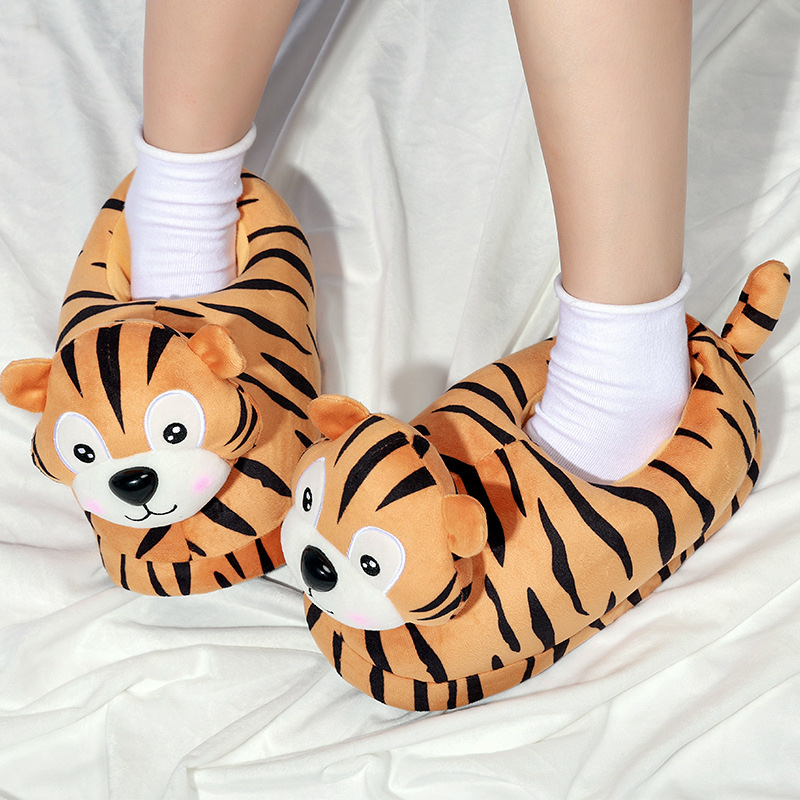 New Cartoon Tiger Toy Cartoon Cotton Slippers Warm Floor Mop Cute Warm Cotton Shoes Floor Mop details Picture