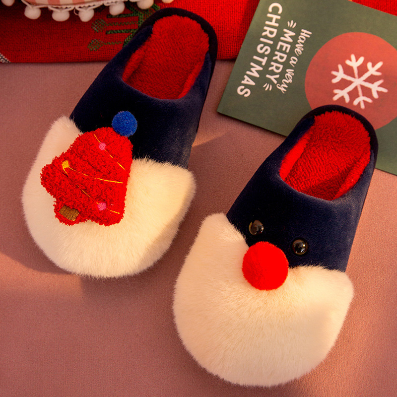 New Cartoon Santa Tree Cotton Slippers Home Indoor Warm Floor Mop Indoor Home Warm Floor Mop Item Picture