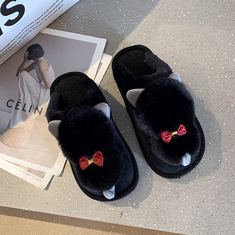 Women's Cartoon New Cat Floor Mop Home Floor Mop Slippers Warm Family Slippers Specification drawing