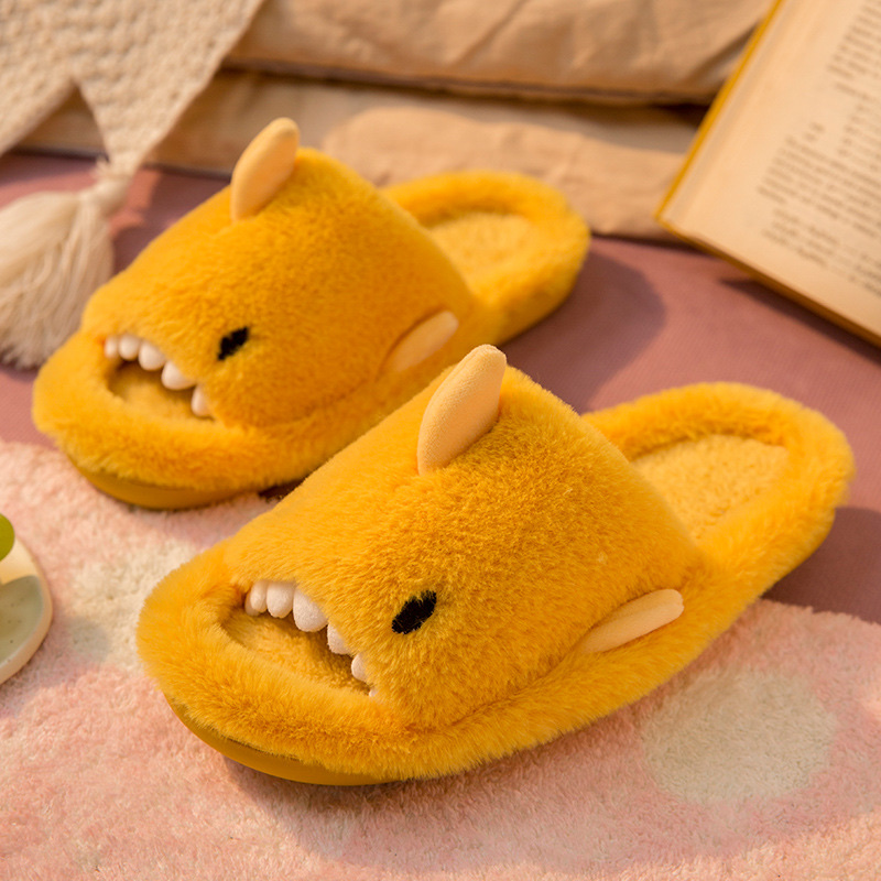 New Open Shark Cotton Slippers Foreign Trade Floor Drag Cute Warm Home Non-Slip Indoor Floor Drag Cute Slippers details Picture