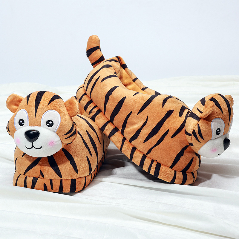 New Cartoon Tiger Toy Cartoon Cotton Slippers Warm Floor Mop Cute Warm Cotton Shoes Floor Mop Item Picture