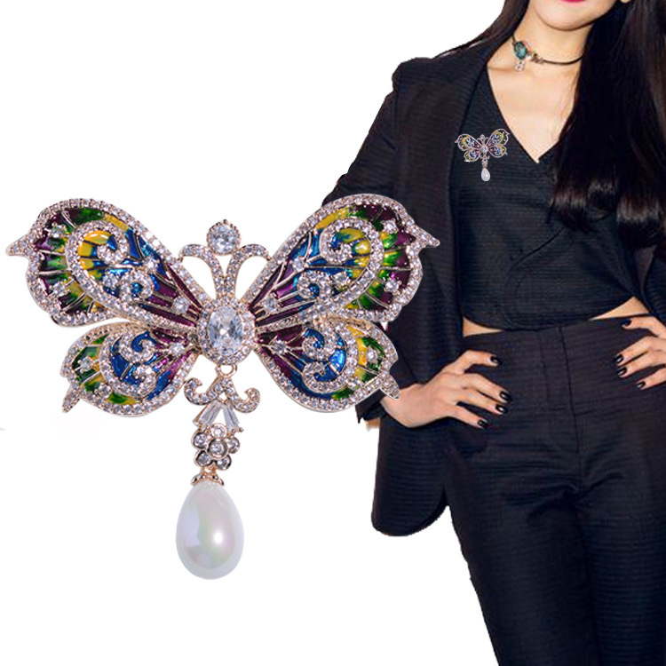 056 Korean fashion elegant snowflake trend European and American style round brooch cute simple personality fashion lovely ladies accessories accessories corsage thumbnail