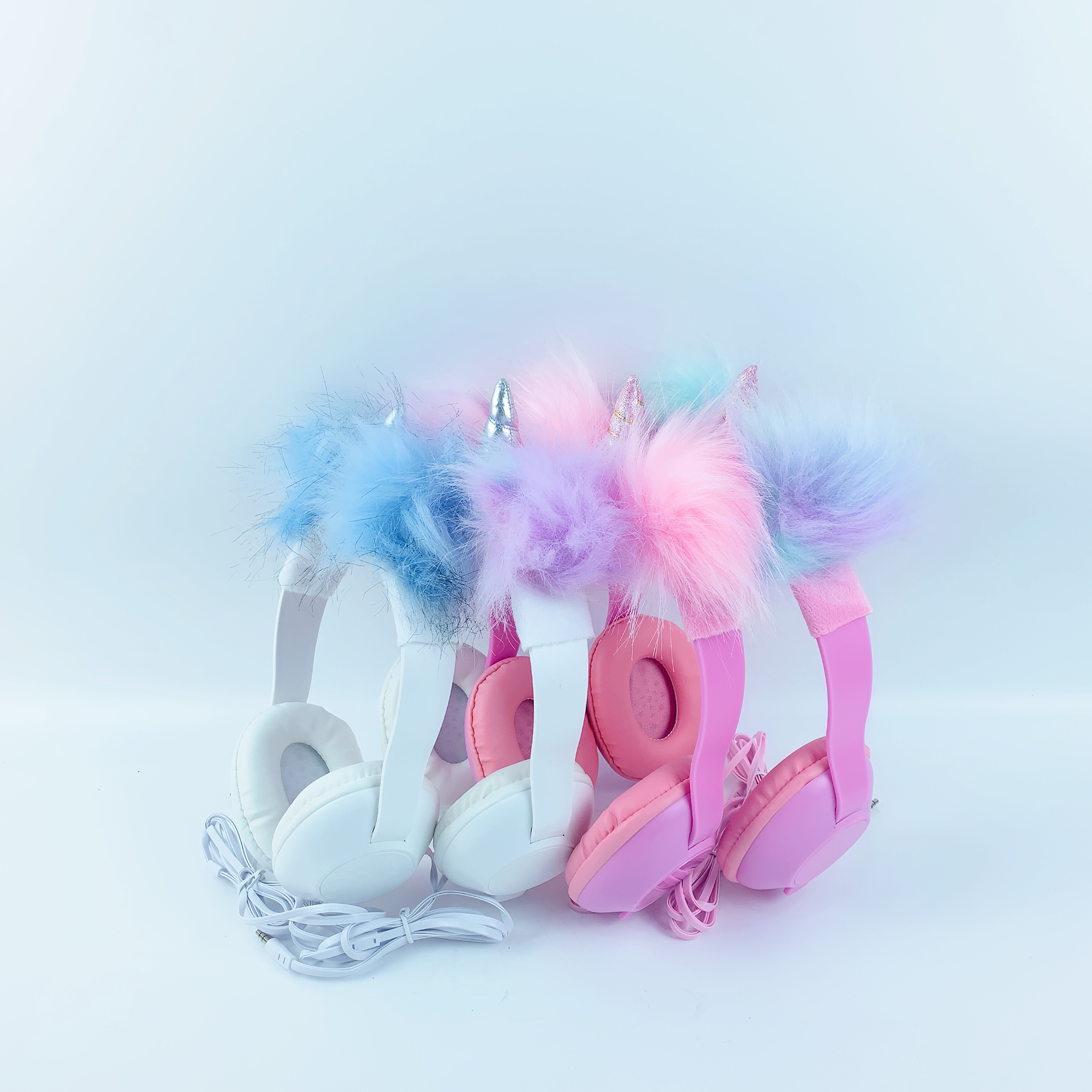 Unicorn Longhair Ball Headwear 3.5 Jack Cartoon Gift Headphones
