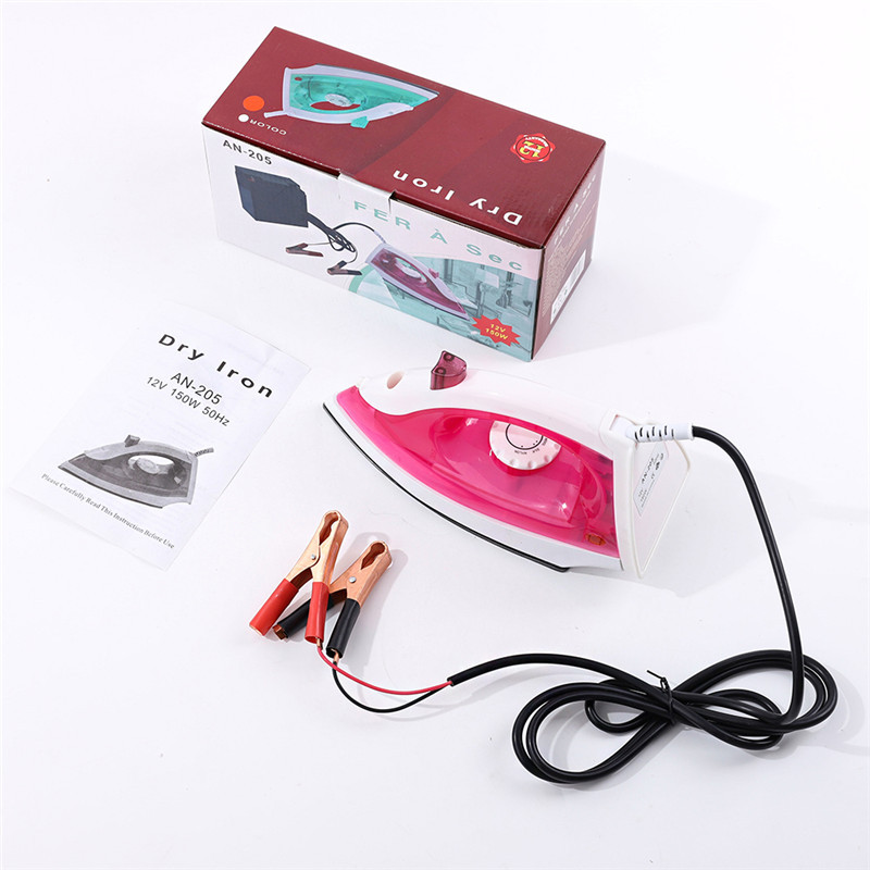 Dry Iron Small Appliance Steam Iron, 12V portable iron, battery-connected iron, 150W export electric iron Specification image