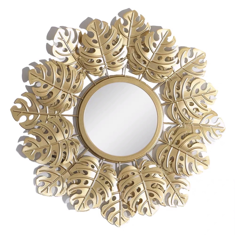 Factory Direct Iron Hanging Mirror Living Room Bedroom Hotel Decoration Round Mirror European Style Gift Gift Nordic Style Exquisite Atmosphere Source Factory Iron Painting Does Not Rust Style Many details Picture