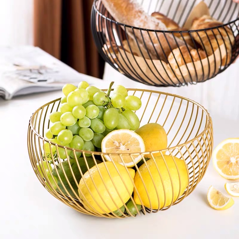 Factory Direct Iron Art Fruit Basin Modern Northern Europe Simple Wind Light Luxury Living Room Home Creative Tea Table Display Gift Gift Exquisite Ins2023 New Storage Iron Art Spray Gold Does Not Rust Specification drawing