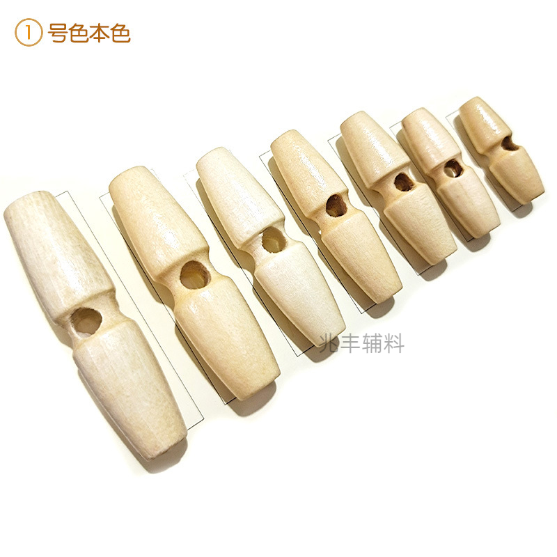 Wholesale of wooden olive QQ nuts, black single-hole wooden button buttons for coats and windbreakers, decorative adjustment buttons Specification image