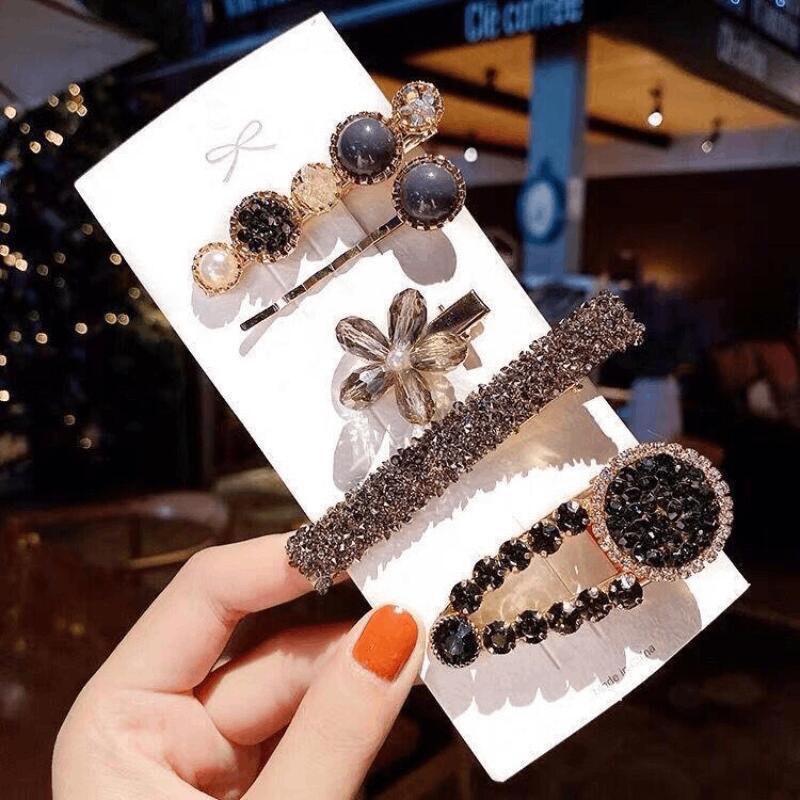 Hair Card Adult Influencer Clip Fold Broken Hair Flow Sea Forehead High-End Hair Clip Diamond Word Clip Ins Wind Side details Picture
