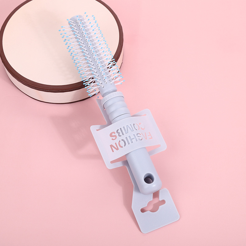Hair Long Hair Curly Hair Comb Colored Round Rolling Comb Specification drawing