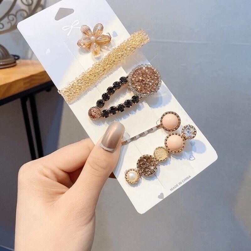 Hair Card Adult Influencer Clip Fold Broken Hair Flow Sea Forehead High-End Hair Clip Diamond Word Clip Ins Wind Side Specification drawing