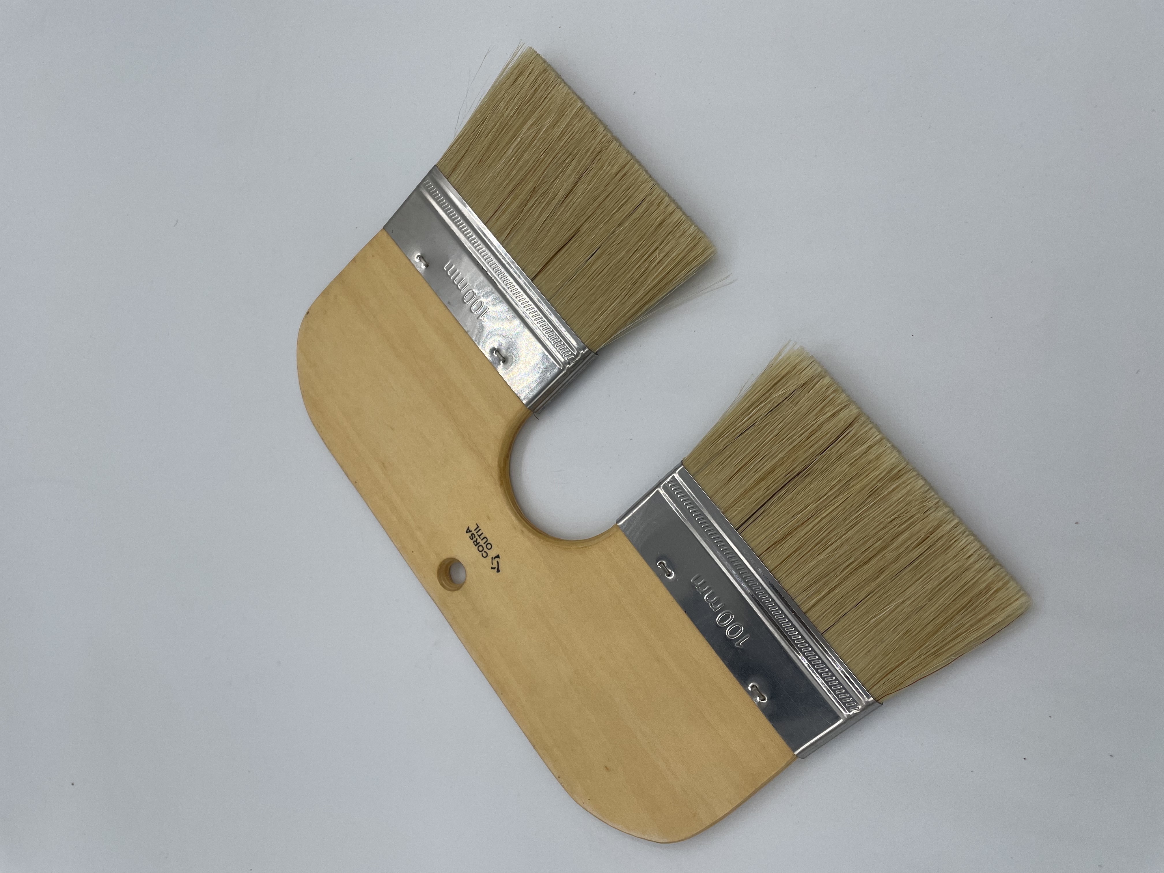 U-shaped special-shaped brush, artistic brush, high-quality paint, pig bristle brush, artistic paint, 3-inch and 4-inch gold sand and silver sand sweeping sand, pig double-head pattern brush, complete set of tools Specification image