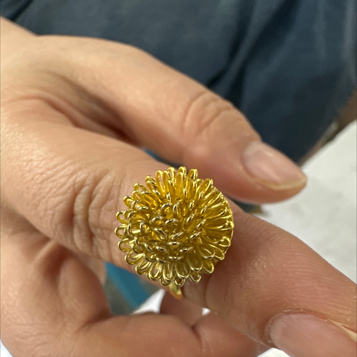 合金黄金戒指💍采用手工编织制作工艺技术潮流！程洁饰品