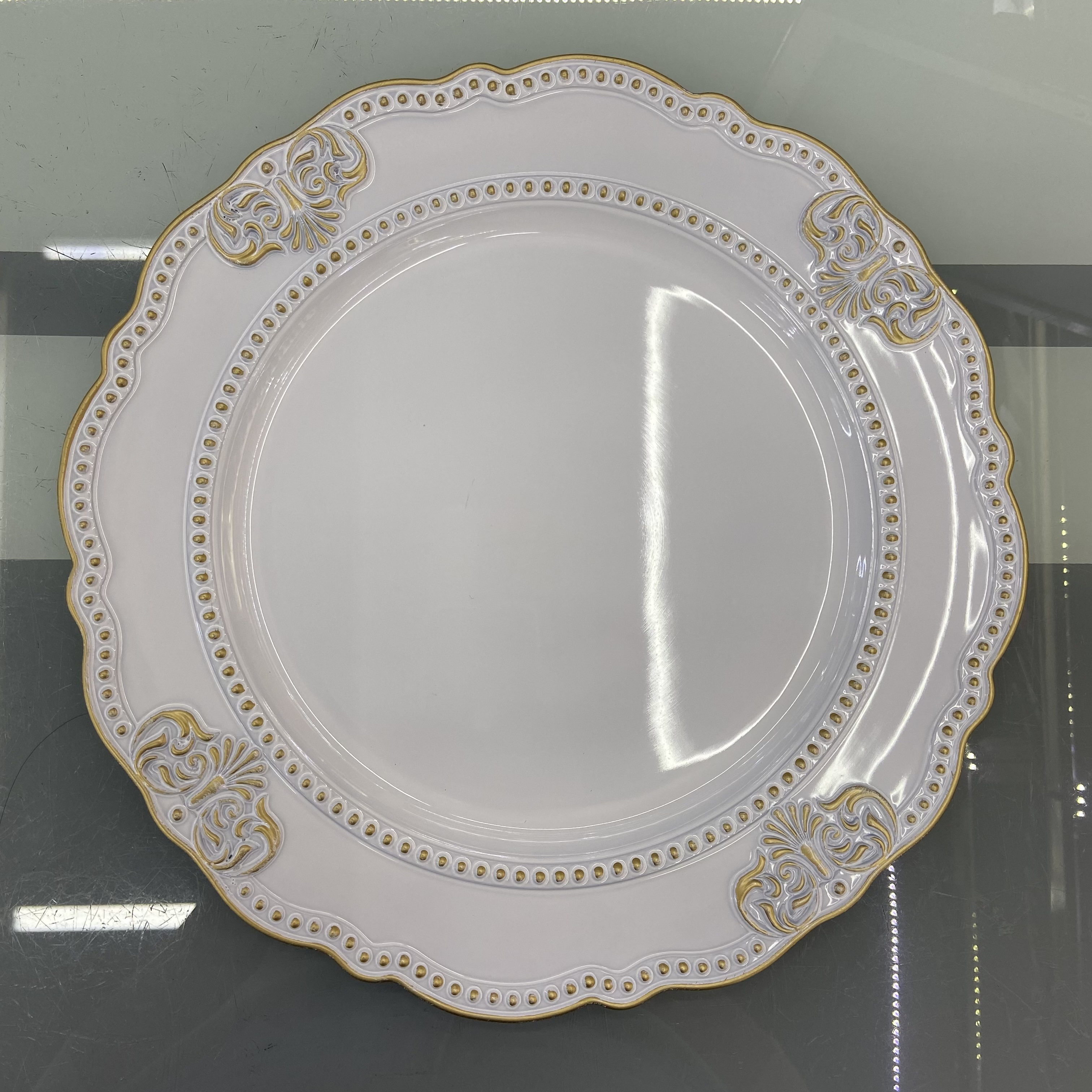 欧式塑料餐盘垫 黑色 白色 33CM详情图3