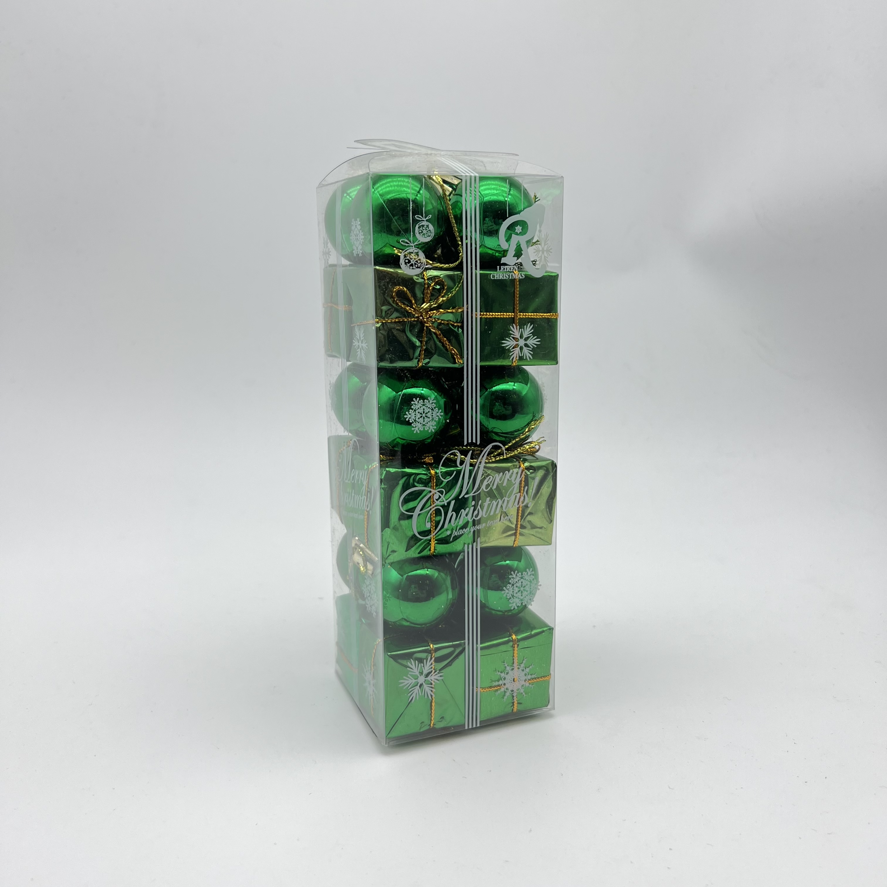 磊人圣诞礼物盒套装 圣诞节装饰 圣诞节挂件小礼物盒，亮光球组合