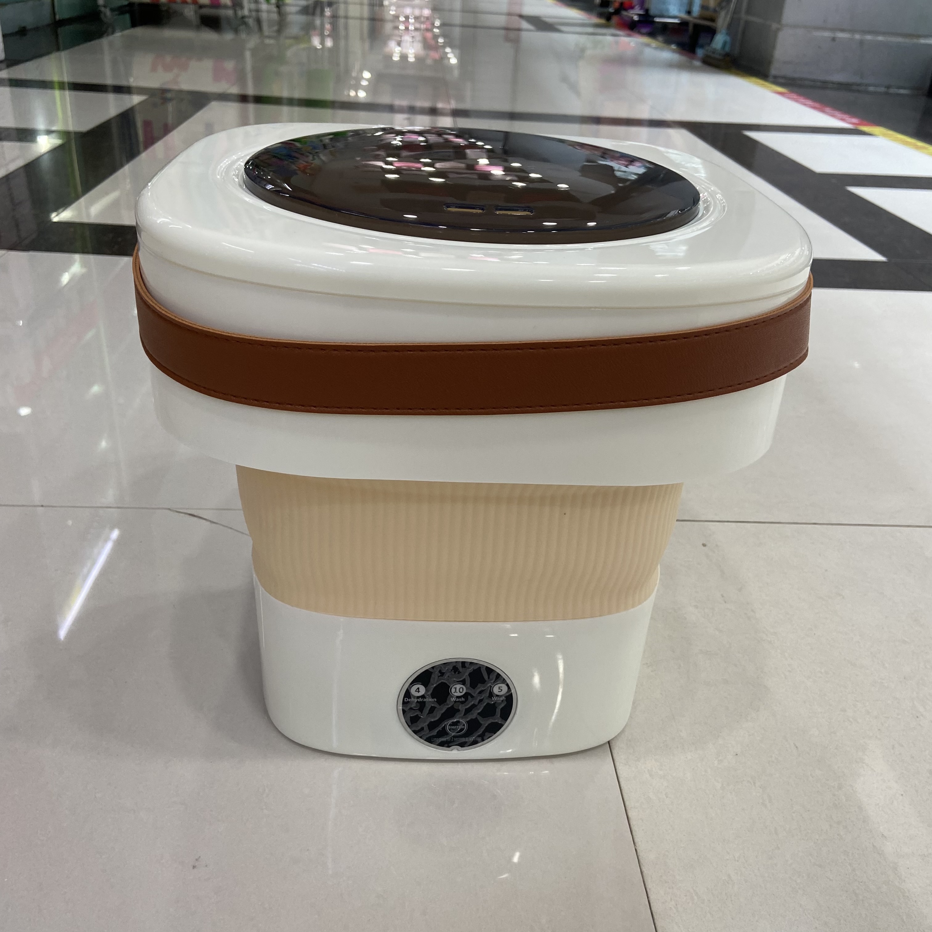 Household washing and spinning integrated washing machine, portable foldable spin-drying sock washing machine, specially designed for mini underwear details Picture