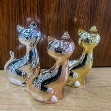 陶瓷猫电镀陶瓷工艺电镀猫家居装饰摆件陶瓷摆件