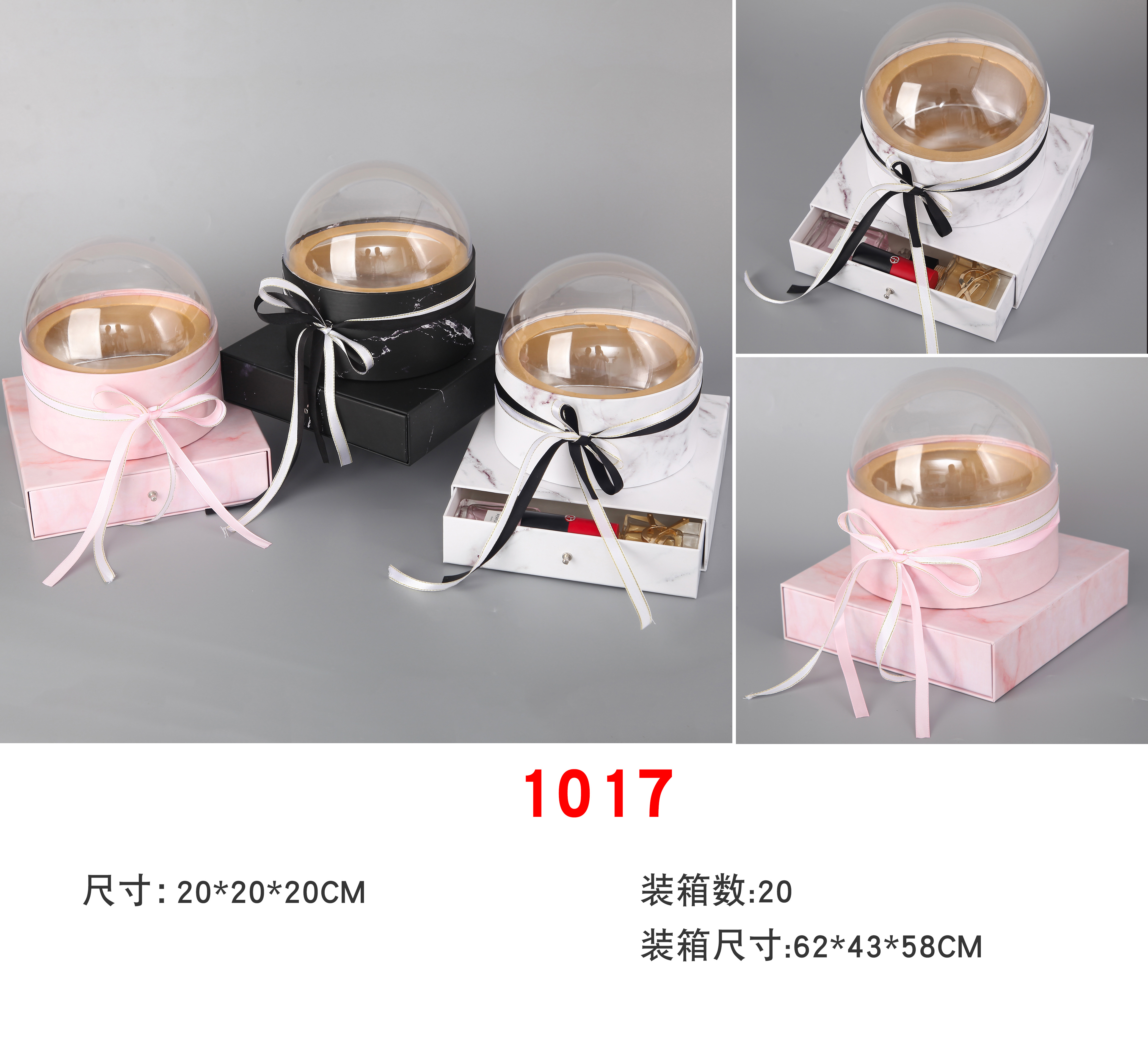 Marble-patterned transparent round drawer box, Christmas apple box, wedding candy box