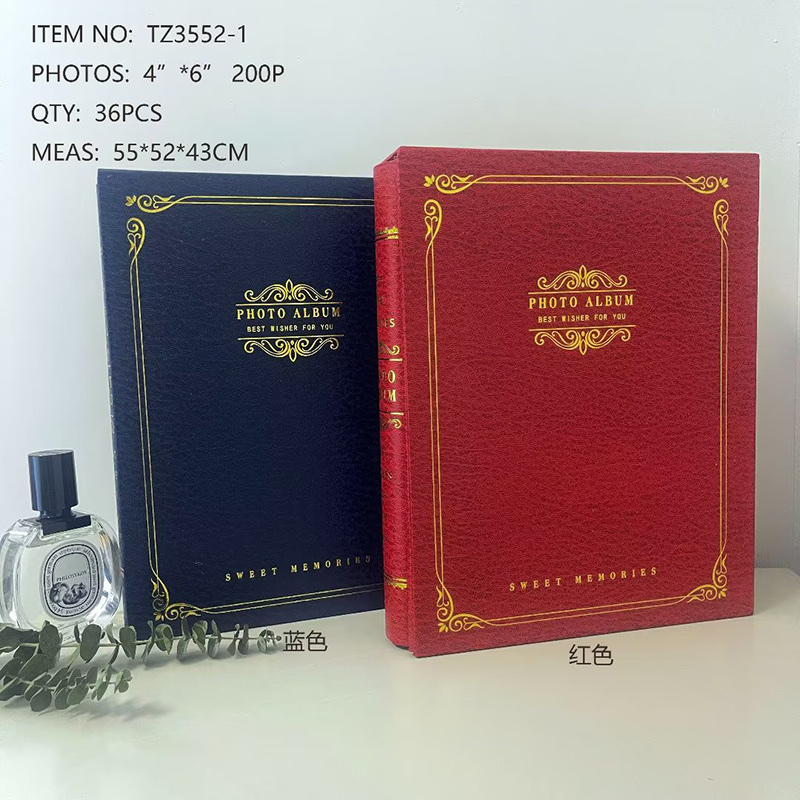 Gold-embossed photo album special paper, 6-inch 200-sheet cartoon photo album, baby commemorative album, student card album, family photo album details Picture