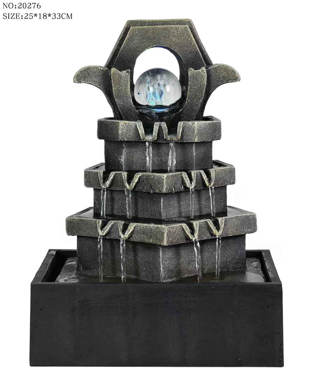 Resin handicrafts, flowing water bonsai, atomized artificial rockeries, screens, curtain walls, air furniture, water pumps, crystal balls, LED lighting matching Specification image