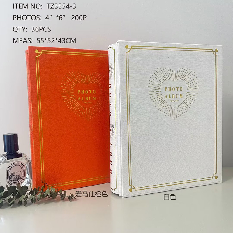 Gold-embossed photo album special paper, 6-inch 200-sheet cartoon photo album, baby commemorative album, student card album, family photo album Item Picture