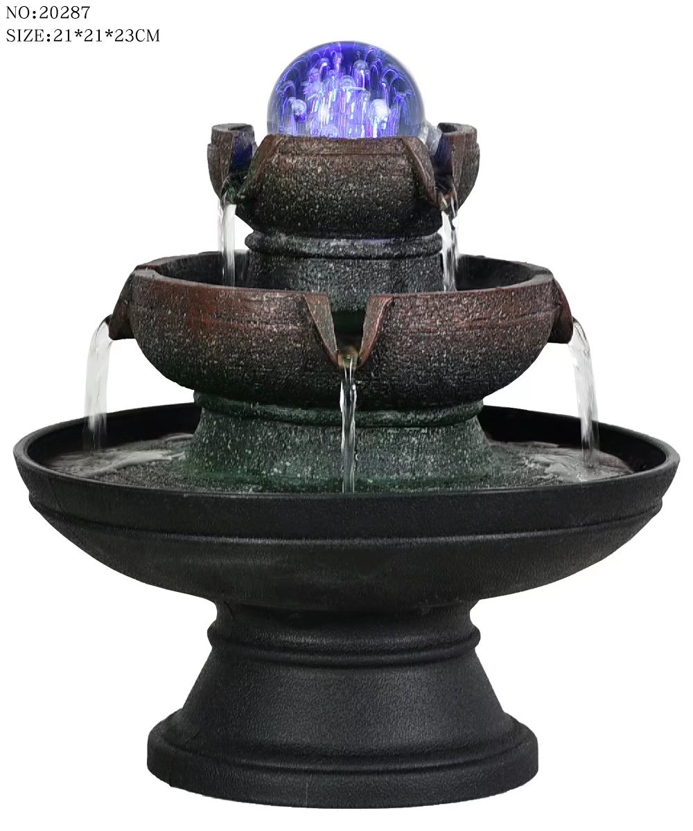 Resin handicrafts, flowing water bonsai, atomized artificial rockeries, screens, curtain walls, air furniture, water pumps, crystal balls, LED lighting matching details Picture