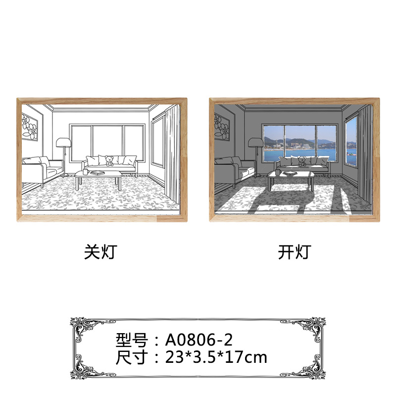 复古风格塑料画框相框摆台 装饰照片框架 家居摆设 艺术品收藏细节图