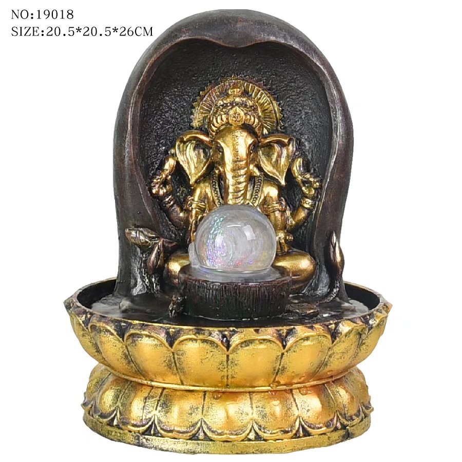 The artistic home decoration of flowing resin rockery, fogging bonsai and high mountains with flowing water