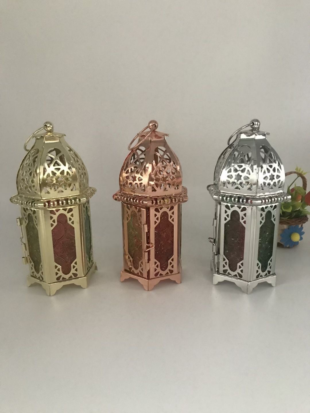 摩洛哥风格小风灯，阿拉伯风灯，电镀三个颜色详情图2