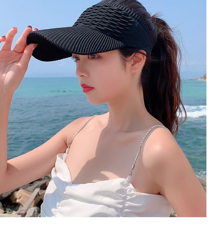 No Top Baseball Cap Korean Version Of Spring And Summer Hats Female Long Eaves Sun Protection Empty Hat Fashion Everything With Duck Hat Tide Item Picture