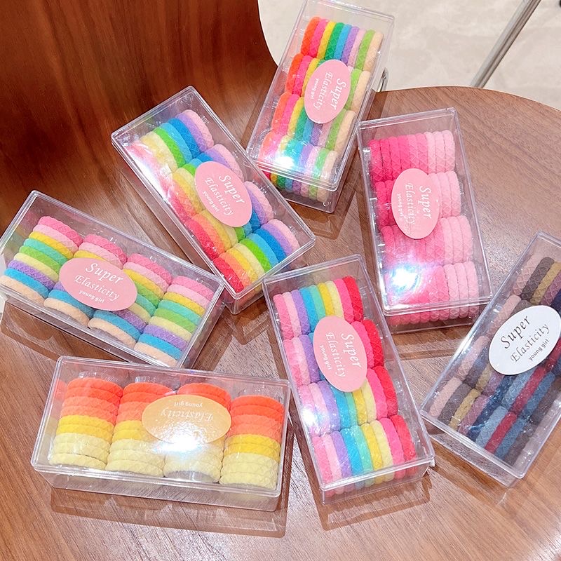 Children's High Stretch Rubber Band Baby Color Durable Hair Cord Little Girls Tie Hair Circle Girls Hair Accessories Specification drawing