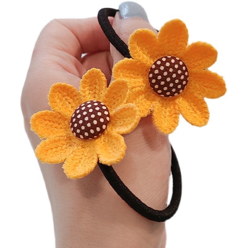 Cute Sunflower Hairpin Hairband Korean Children's Princess Hairpin Headstring Hairstring Leather Band Baby Bangs Hairpin details Picture
