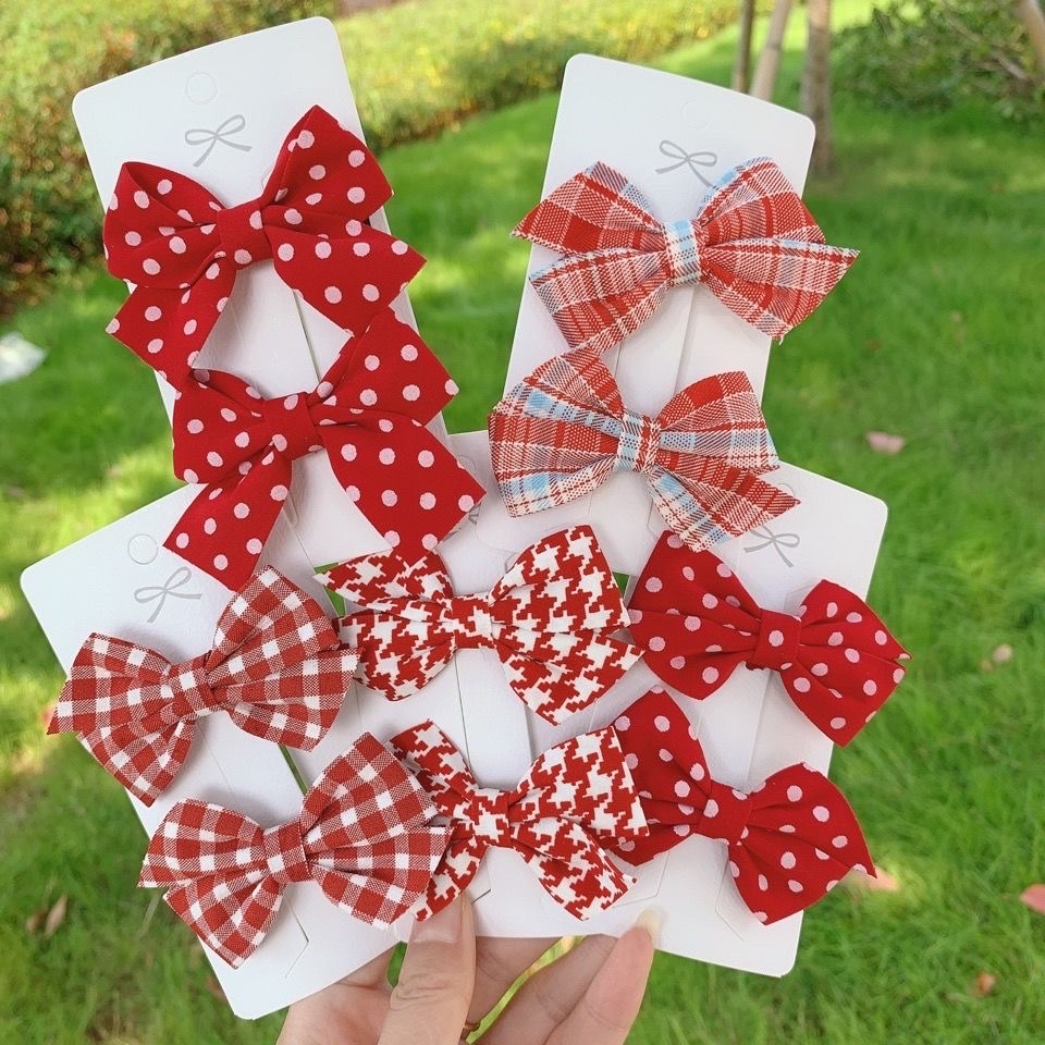 Bailey Accessories 2023 Korean Version Children's Bow Festive Double Clip Side Clip Little Girl Hair Accessory